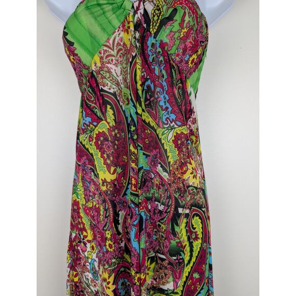 Elegant Green and Pink Maxi Dress - Picture 3 of 8